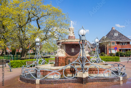 Old fountain in the park of Veendam, Netherlands photo