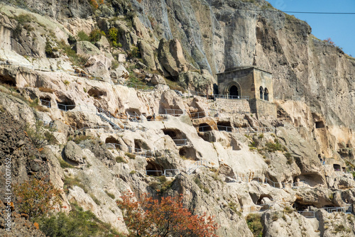 Cave monastery in rough rock