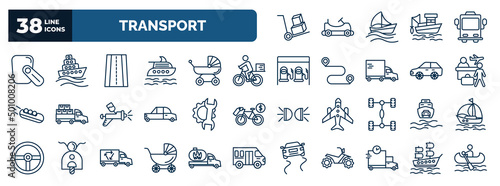 Fotografiet set of transport web icons in outline style