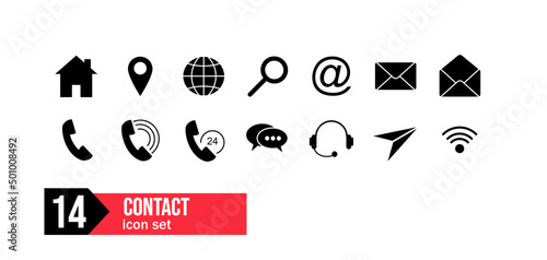Kontakt, komunikacja- zestaw ikon