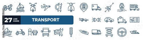 Photographie set of transport web icons in outline style