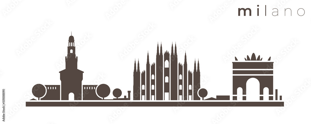 Fototapeta premium Milan Simple Monochrome Stylish Skyline