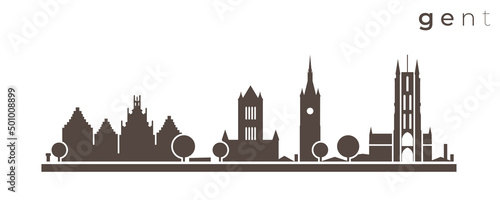 Ghent Simple Monochrome Stylish Skyline