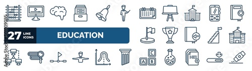 Fotografie set of education web icons in outline style