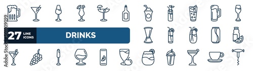 Fotografiet set of drinks web icons in outline style