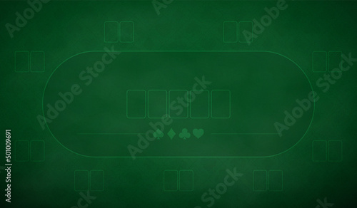 Poker table background in green color.