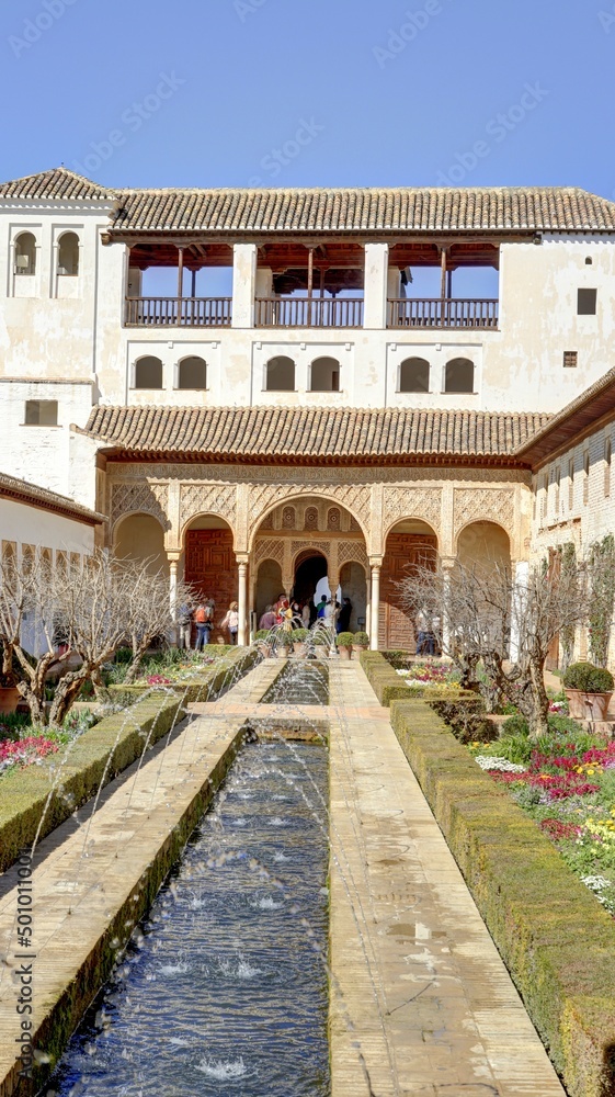 jardins du palais de l'Alhambra et du palais de Generalife en Andalousie au sud de l'Espagne