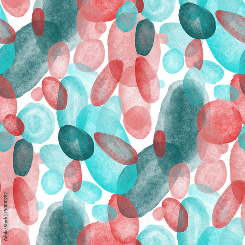 Watercolor abstract seamless pattern. Creative texture with bright abstract hand drawn elements. Abstract colorful print. © Natallia Novik