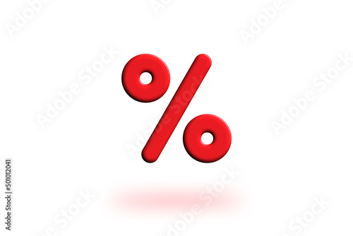 Percent sign or sale concept on a white background