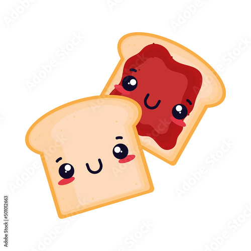 bread with jam kawaii