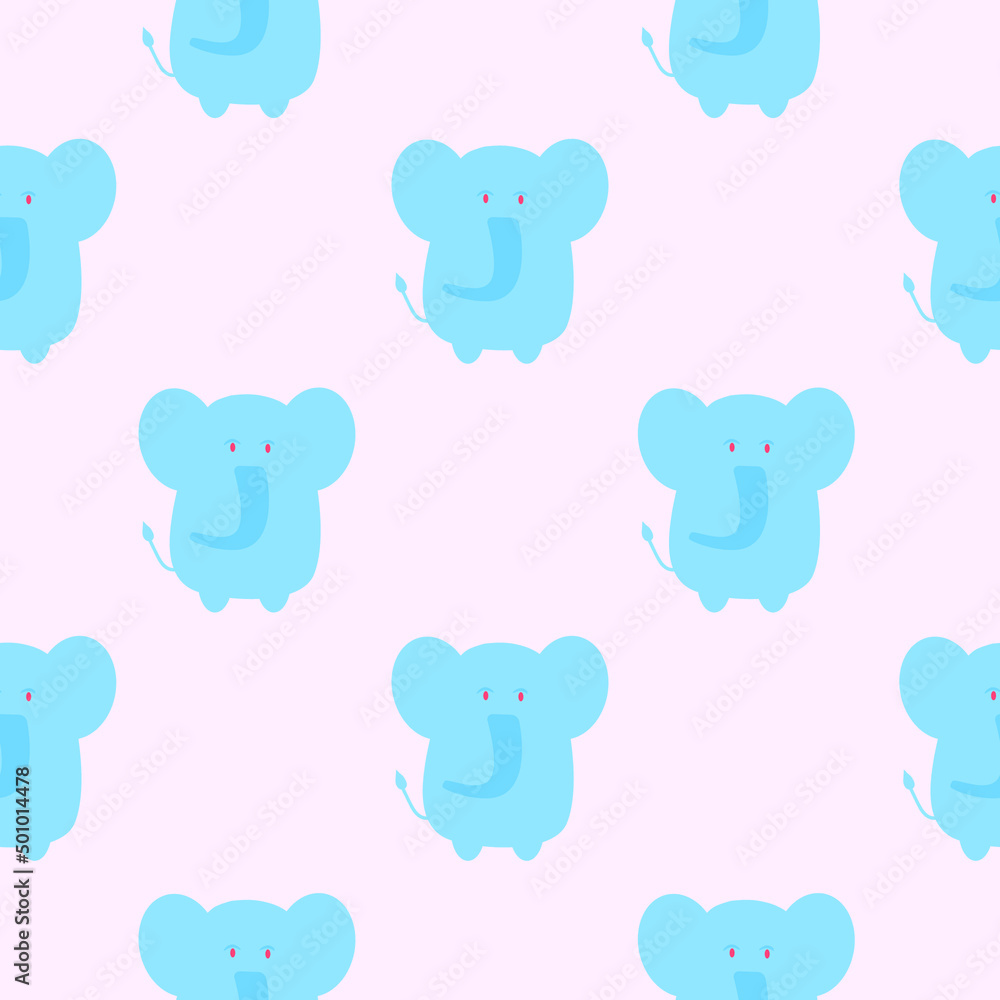 Animal pattern seamless for Baby with elephant on pink background. Vector elephant seamless pattern. Animal pattern seamless for Baby with elephant on pink background. Vector elephant seamless pattern.
