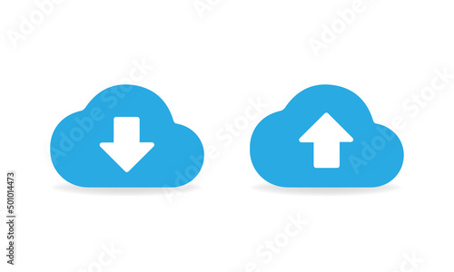 Cloud storage icons. Cloud download and upload files Vector EPS 10