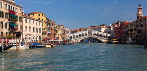 Venice. Rialto Bridge on a sunny day.