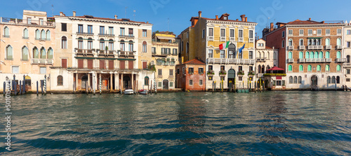 Venice. Old medieval stone houses above the canal. © pillerss