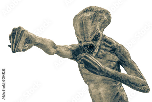 Vászonkép hammerhead alien exploring arround