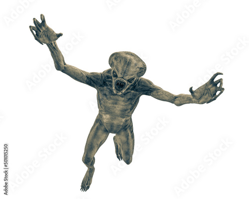 Vászonkép hammerhead alien exploring arround
