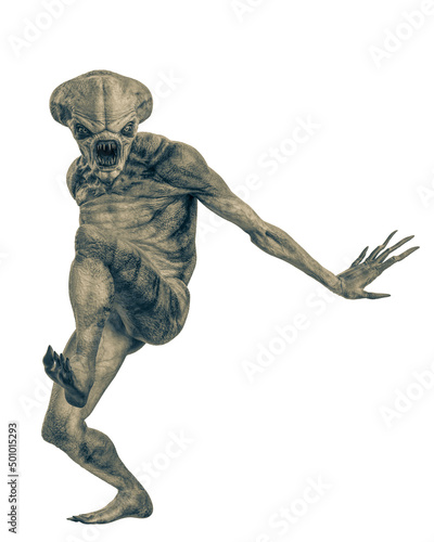 Canvas Print hammerhead alien exploring arround