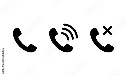 Call handset icon missed call set. Vector EPS 10