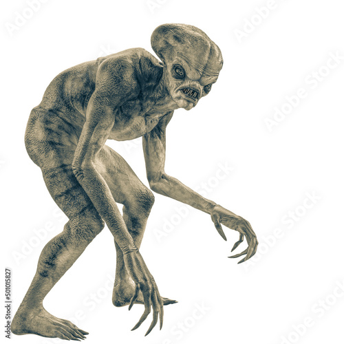 Vászonkép hammerhead alien exploring arround