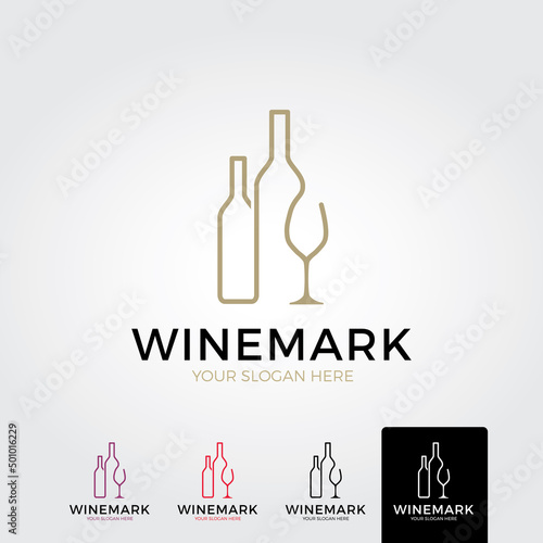 Wine logo template - vector photo