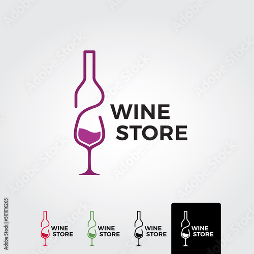 Wine logo template - vector photo