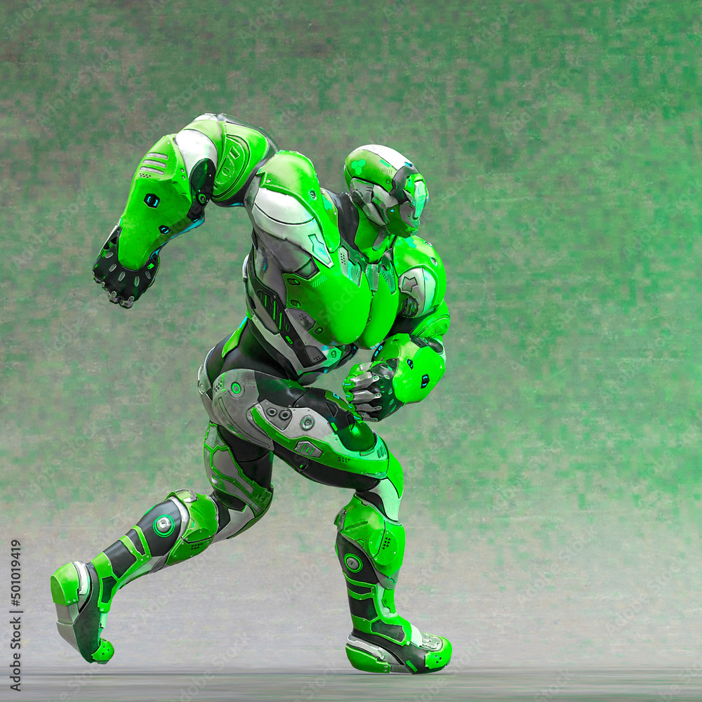 futuristic astronaut on outfit is walking futuristic astronaut on outfit is walking