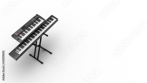 Fototapeta Naklejka Na Ścianę i Meble -  Keyboard Electric Organ Synthesizer 電子オルガン エレクトーン  シンセサイザー 3D Rendering Image