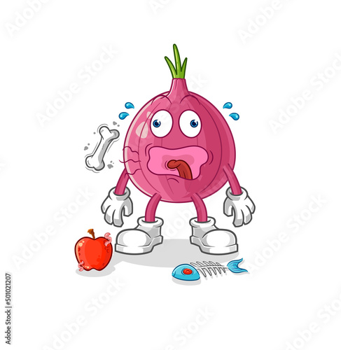 red onion burp mascot. cartoon vector