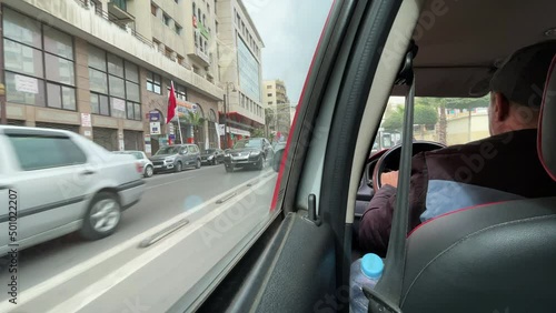 Cab driver speeding in the roads of Morocco 