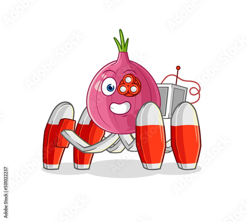 red onion future robot vector. cartoon character