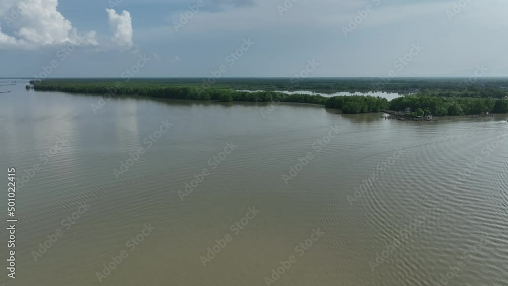 Aerial mangrove forest view in the coast of Nakhon Sri Thamarat, Thailand
Aerial mangrove forest view in the coast of Nakhon Sri Thamarat, Thailand