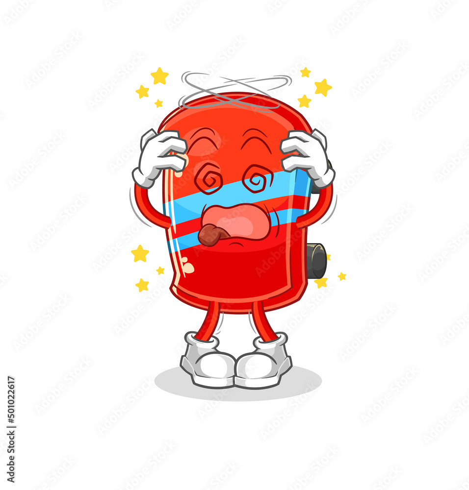 Obraz premium skateboard dizzy head mascot. cartoon vector