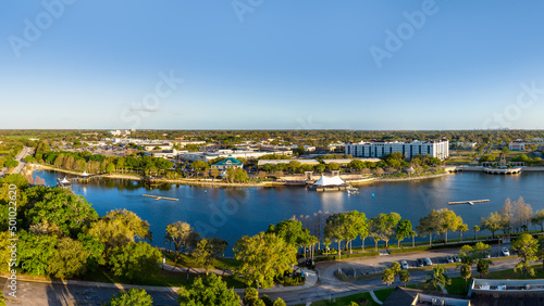 Aerial view of Cranes Roost, located in Altamonte Springs, Florida. March 6th 2022