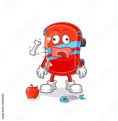 skateboard burp mascot. cartoon vector