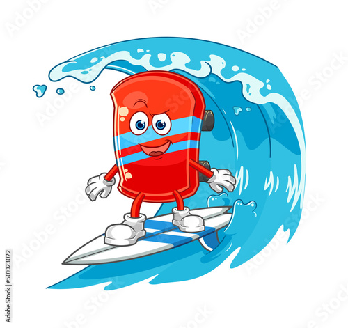skateboard surfing character. cartoon mascot vector