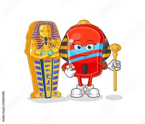 skateboard ancient egypt cartoon. cartoon mascot vector