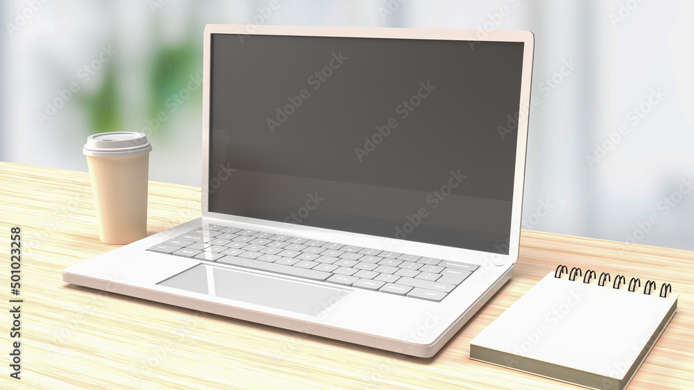 The white notebook on wood table for business concept 3d rendering The white notebook on wood table for business concept 3d rendering