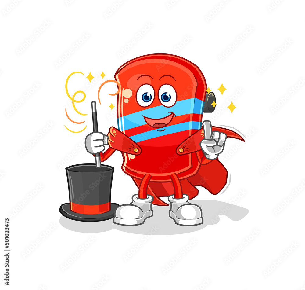 skateboard magician illustration. character vector