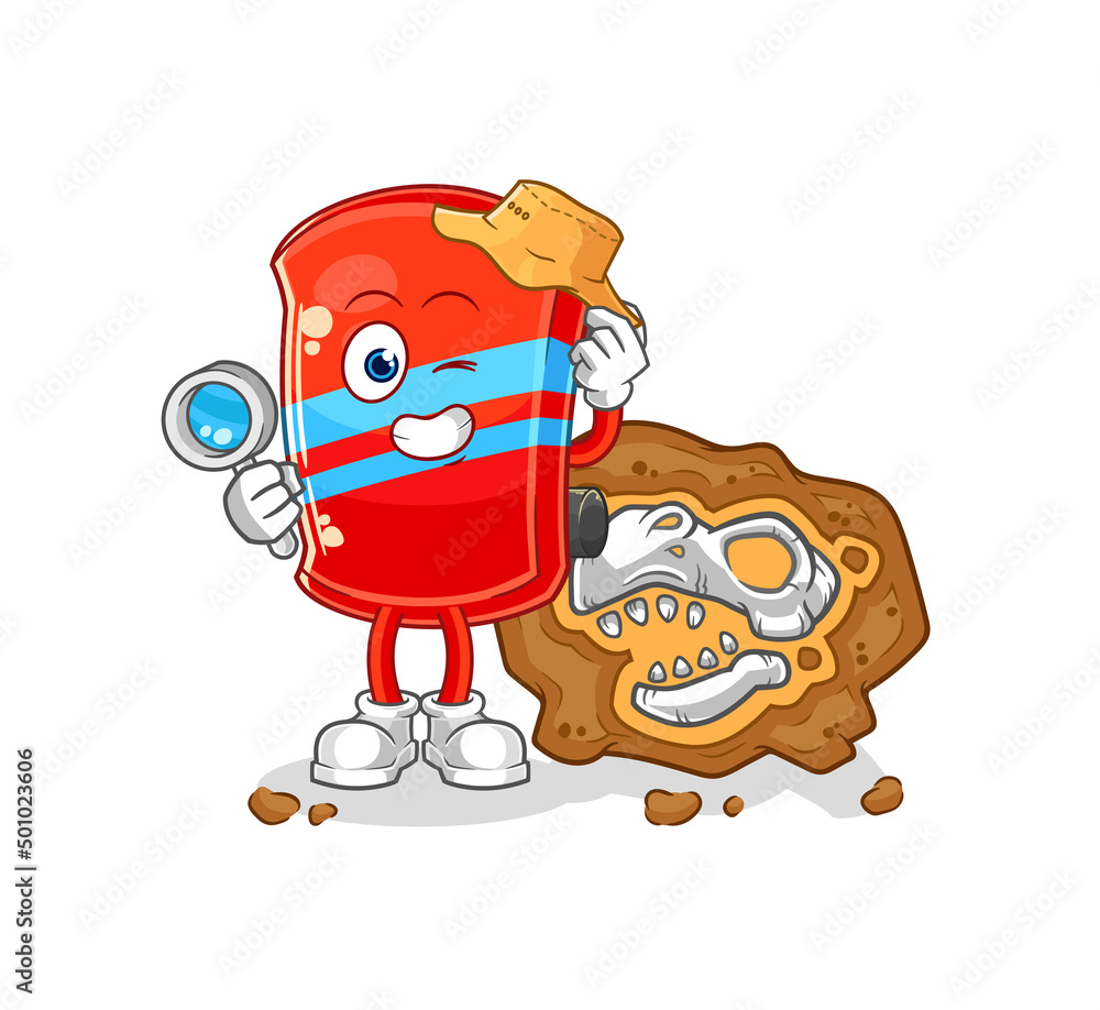 skateboard archaeologists with fossils mascot. cartoon vector skateboard archaeologists with fossils mascot. cartoon vector