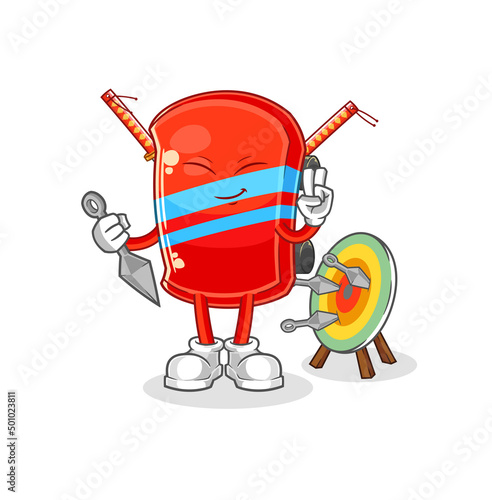 skateboard ninja cartoon. character vector