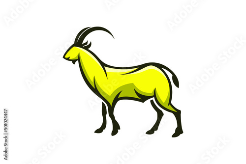 The goat flat color concept. Very suitable for symbol, logo, company name, brand name, personal name, icon and many more.