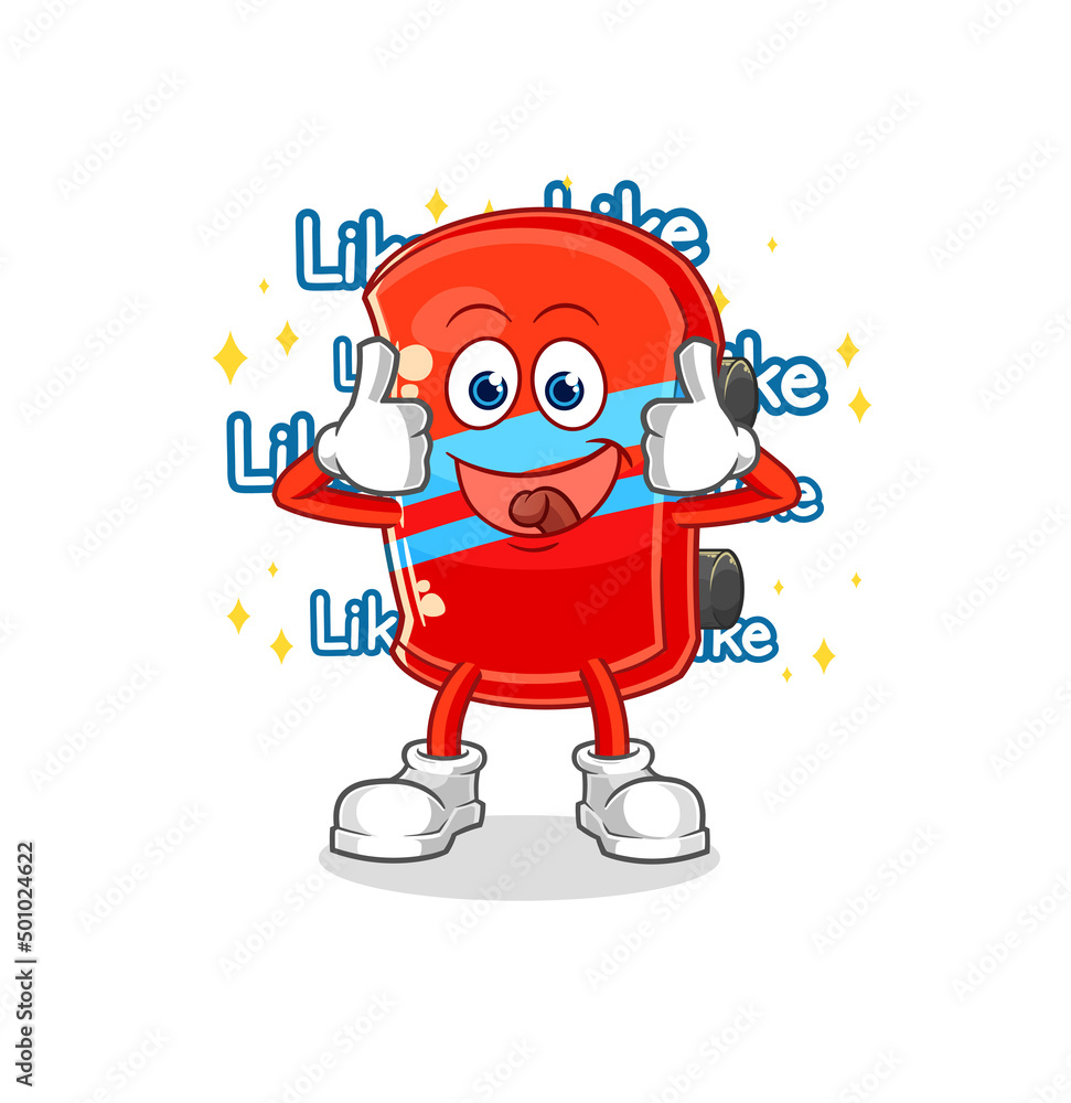 Fototapeta premium skateboard give lots of likes. cartoon vector