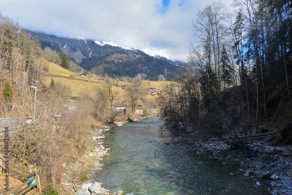 Die Simme im Berner Oberland, Nahe Boltigen, Schweiz Die Simme im Berner Oberland, Nahe Boltigen, Schweiz