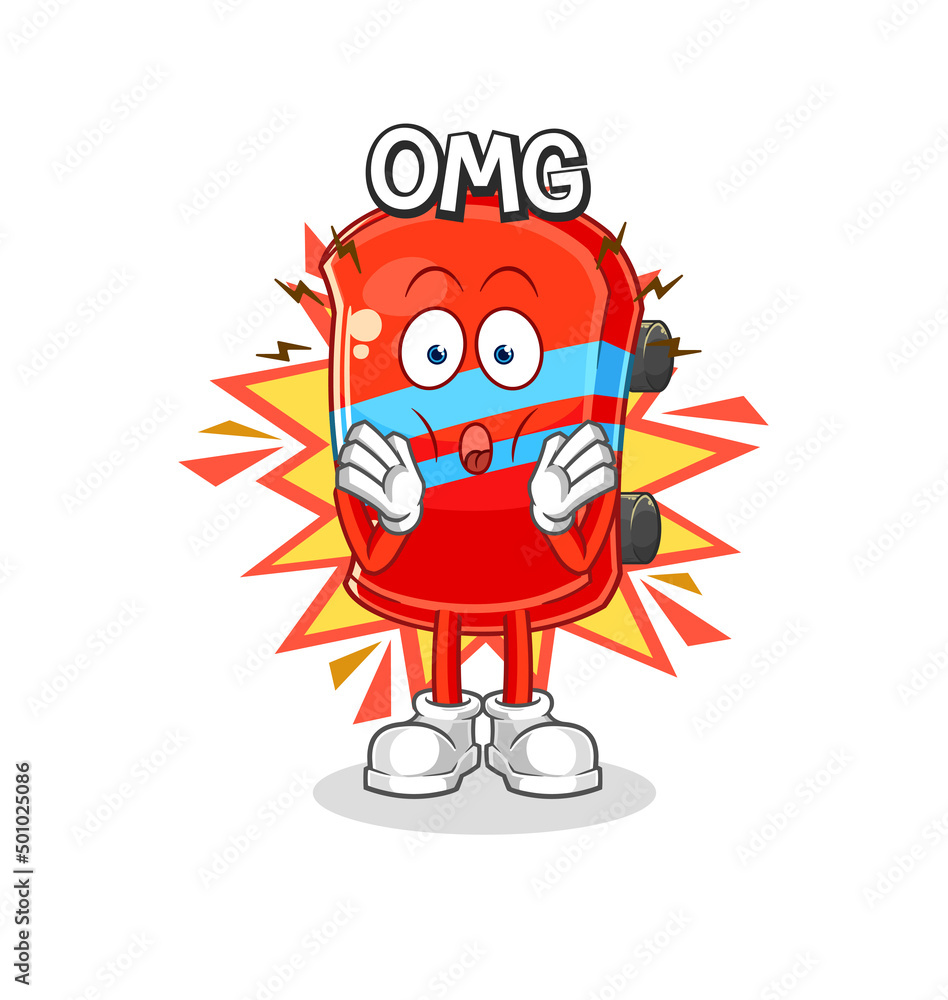 Obraz premium skateboard Oh my God vector. cartoon character