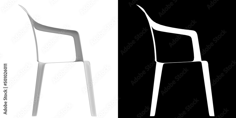 3D rendering illustration of a plastic chair 3D rendering illustration of a plastic chair