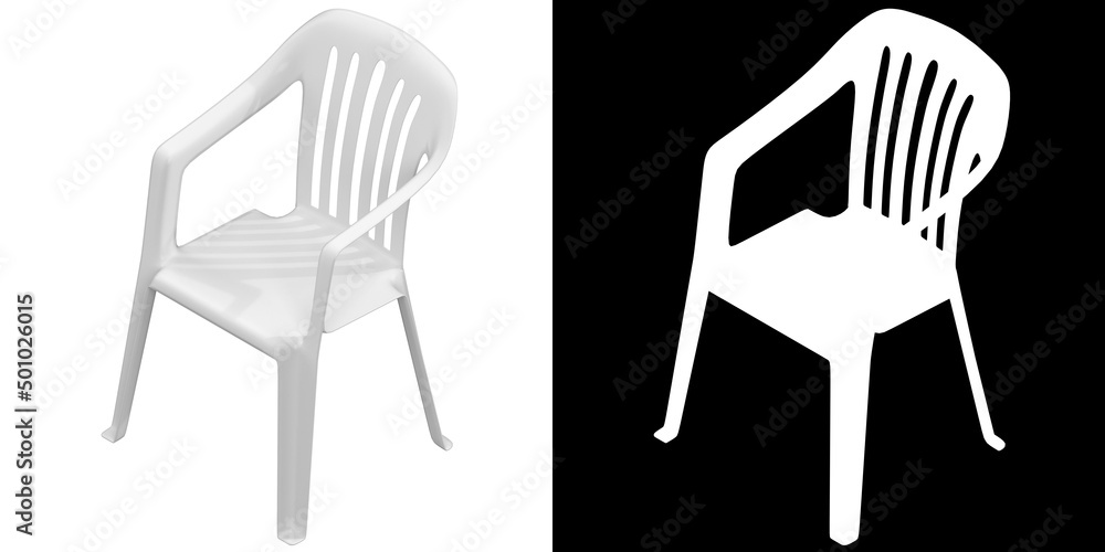 3D rendering illustration of a plastic chair 3D rendering illustration of a plastic chair
