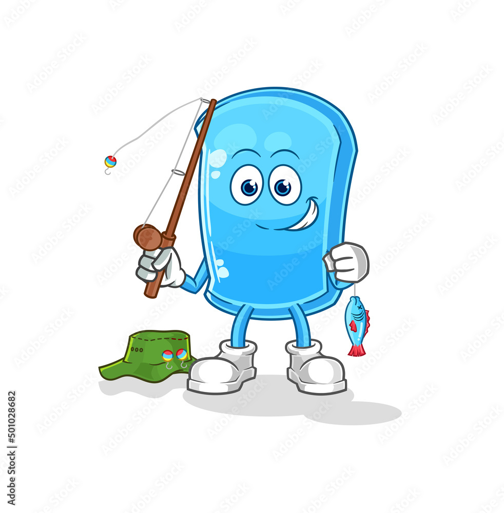 ski board fisherman illustration. character vector ski board fisherman illustration. character vector