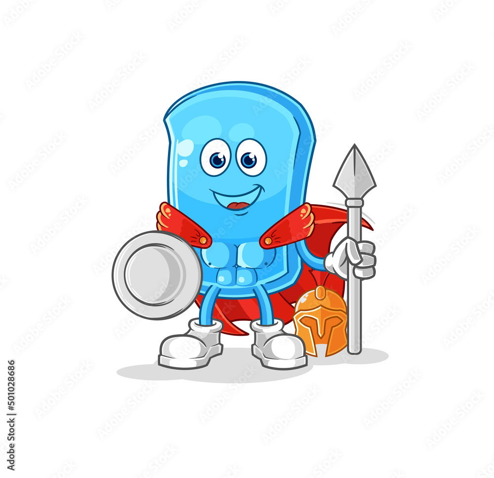 Obraz premium ski board spartan character. cartoon mascot vector