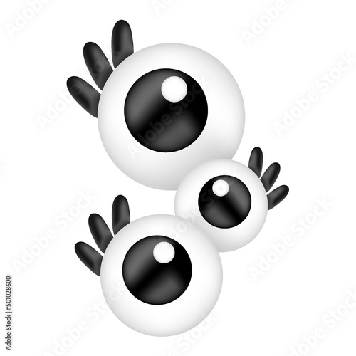 spooky triple monster eyes, doodle icon image kawaii