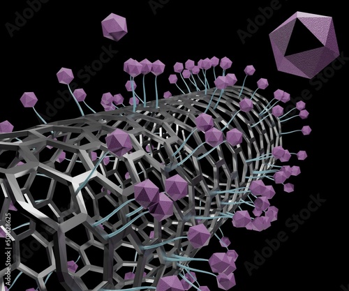 application of carbon nanotubes as target carriers in drug delivery systems for cancer treatment 3d rendering photo